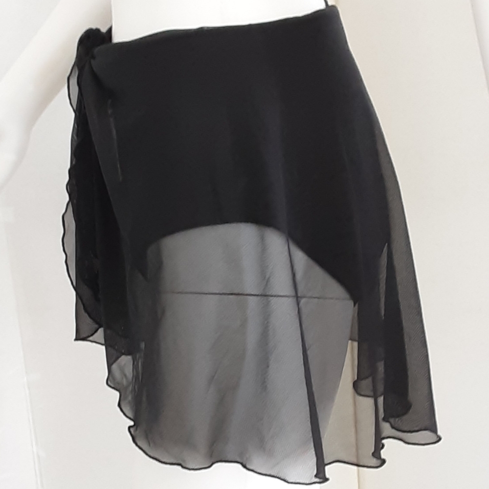 Dancer | Swimwear Black Mesh Sheer Sarong Wrap Skirt One Size Fit Most